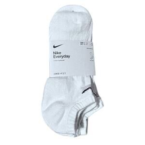 Nike Everyday Cushion No Show Socks | 3 Pairs | White/Black | Size Large